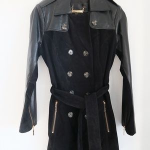 Leather and Suede Trench Coat Size Small